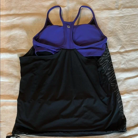 Black and Purple Strappy Tank Top - Picture 9 of 11